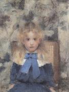 Fernand Khnopff Portrait of Miss Van Der Hecht oil
